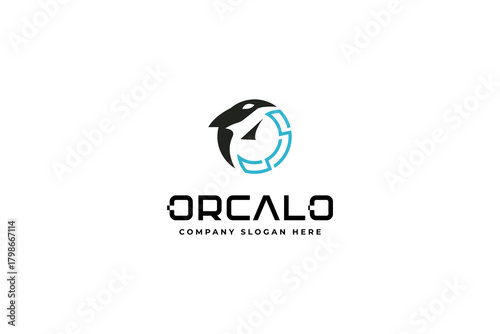 Whale Orca Logo Icon Design Symbol Template Flat Style Vector