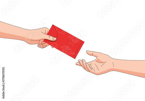 Handing Over a Red Envelope for Good Fortune.
