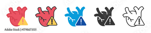 cardiomyopathy icon set multi style various collection