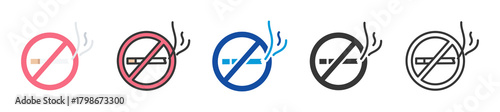 smoking cessation icon set multi style various collection