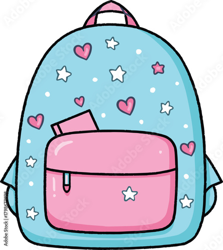 school bag with school supplies