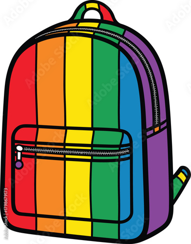 school bag with school supplies