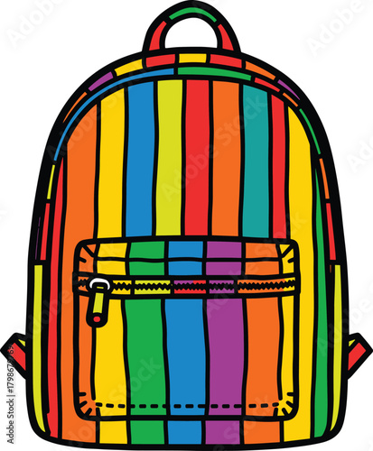 school bag with school supplies