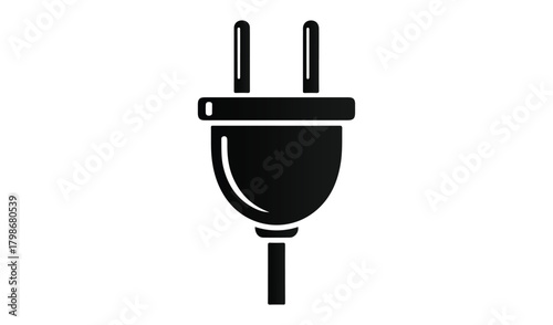 Simple black silhouette of an electrical power plug