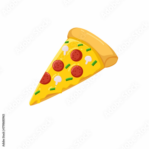 vector illustration slice of pizza