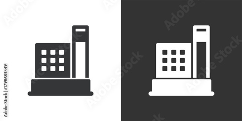 Industrial Building icon. Solid glyph series icon