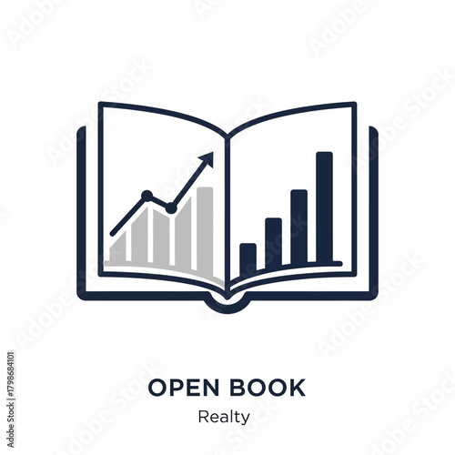 Open Book with Financial Growth Charts and Graphs.