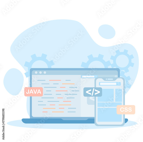 Application and Website Development Interface Design Concept