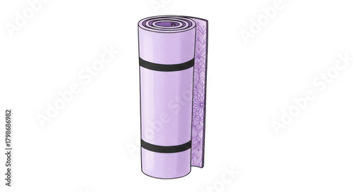 Rolled Yoga Mat for Exercise and Fitness.