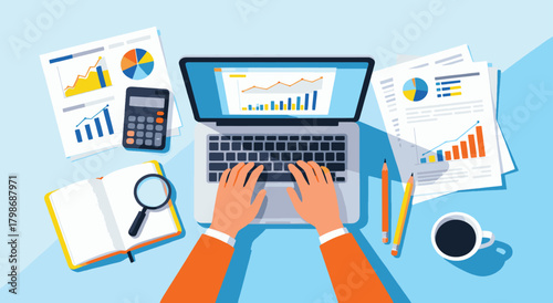 Business Data Analysis on Laptop