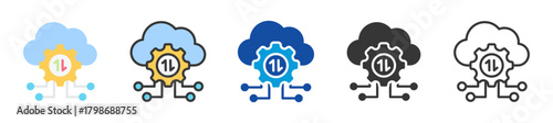cloud computing icon set multi style various collection
