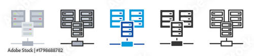 data center icon set multi style various collection