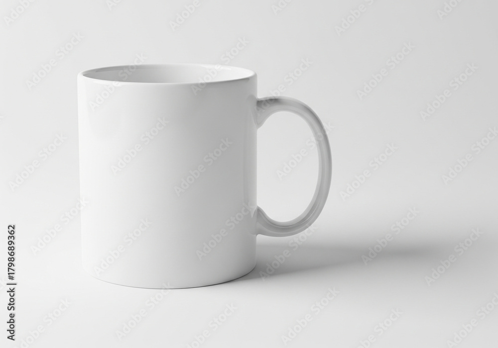 Fototapeta premium White ceramic mug mockup blank coffee cup for branding isolated on white background