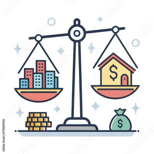 A Vector Illustration Depicting Wealth Inequality Concept