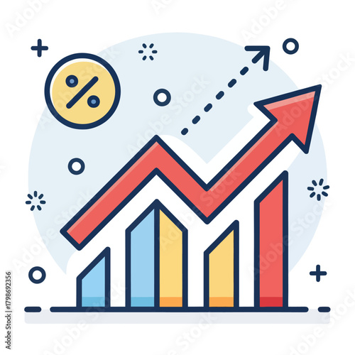 Downward Arrow Icon Representing Economic Recession or Decline