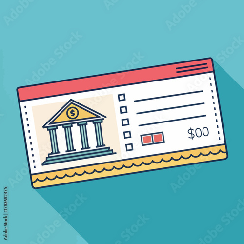 Flat Design Banking Withdrawal Slip Template with Bold Minimalism