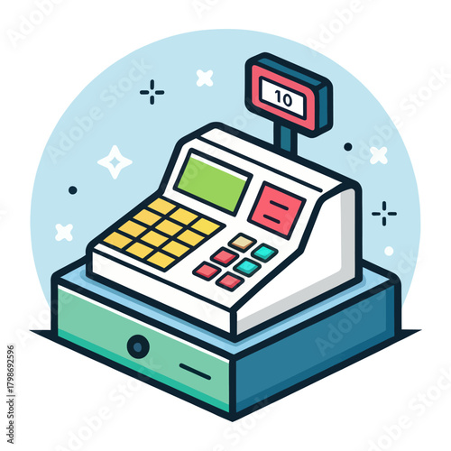 Flat design POS icon representing point of sale system