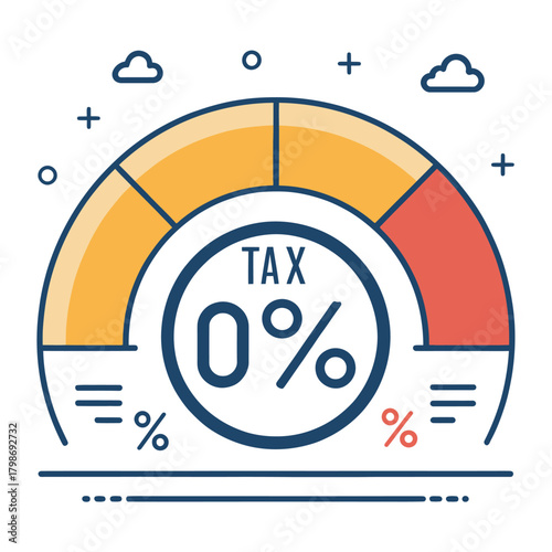 Flat Tax Percentage Icon Vector Design Representation