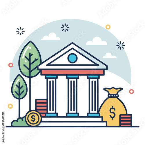 Minimalist Mutual Fund Icon Representing Investment And Finance