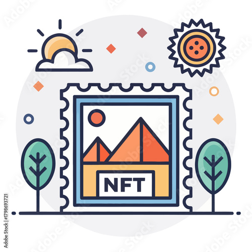 Minimalist NFT Icon with Vector Design Representation