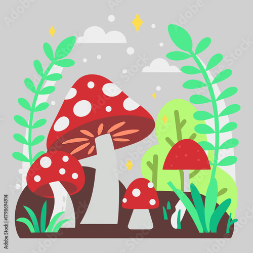 vector illustration of a mushroom