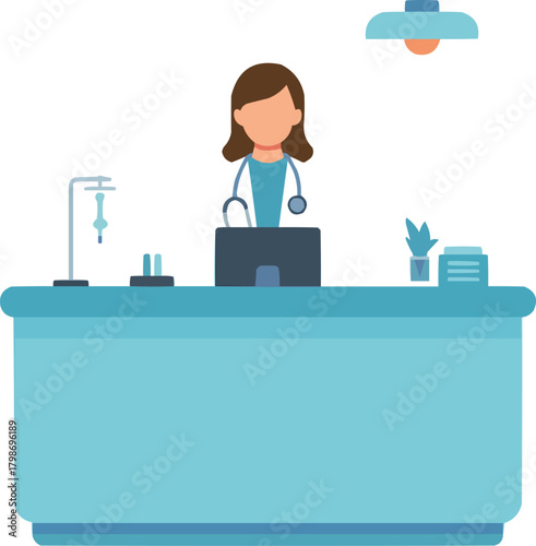 Medical Reception Desk Icon  Clinic and Hospital AdministrationMedical Reception Desk Icon  Clinic and Hospital Administration