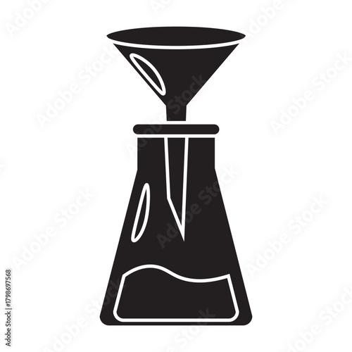 laboratory flask and funnel glyph icon