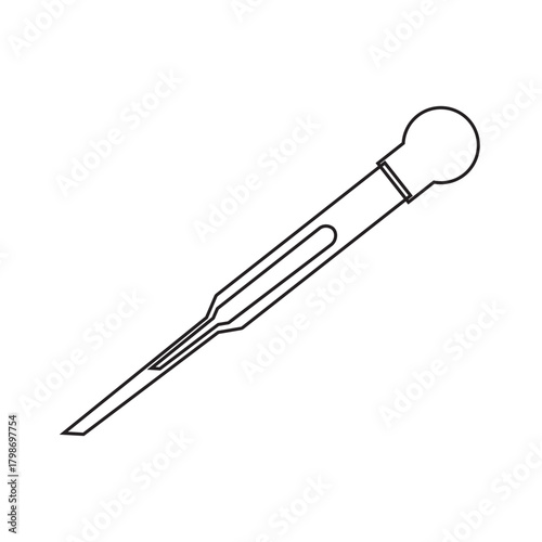 laboratory pipette line icon