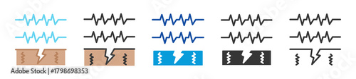 seismic waves icon set multi style various collection