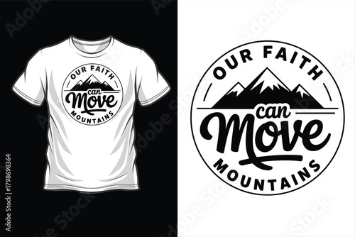 Our faith can move mountains text and mountain graphic