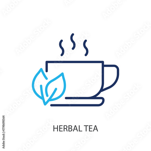 Herbal tea thin line icons. Original vector illustration.