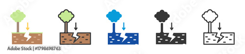 seismic gap icon set multi style various collection