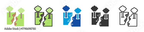 ground rupture icon set multi style various collection