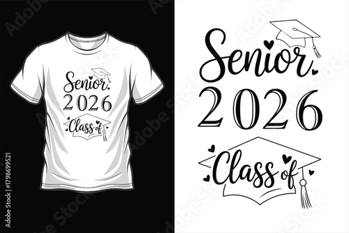 Senior 2026 class of graduation tshirt design