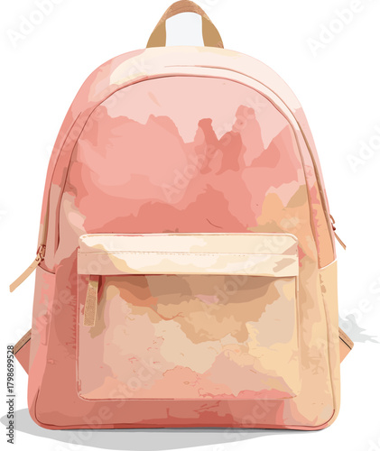 red school bag isolated on white