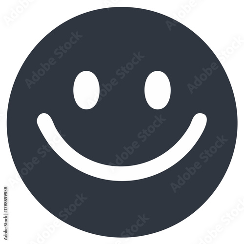 Simple Smiling Face Icon Representing Happiness Optimism and Positive Emotions Minimalist Design for Web and Print
