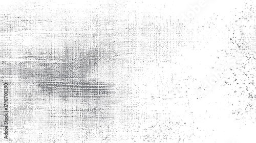 Abstract textured background of scattered grey dots and squares on white pattern