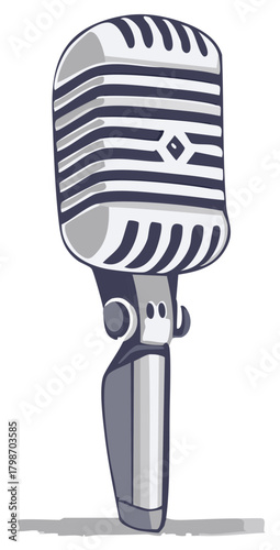 Vintage Microphone With A Classic Design And Smooth Lines