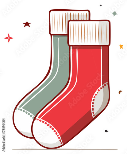 Cozy Festive Christmas Stockings with Stars and Sparkles