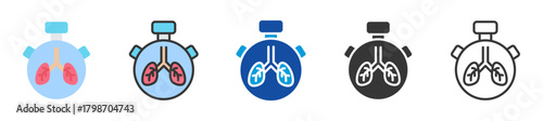 respiration rate icon set multi style various collection