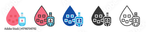 glucose level icon set multi style various collection
