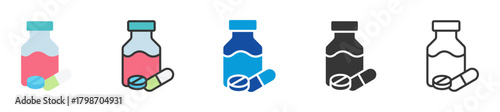medication icon set multi style various collection