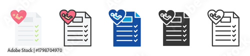 postnatal check up icon set multi style various collection