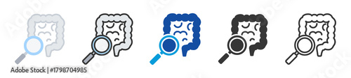 colonoscopy icon set multi style various collection