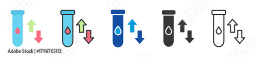 hemoglobin level icon set multi style various collection