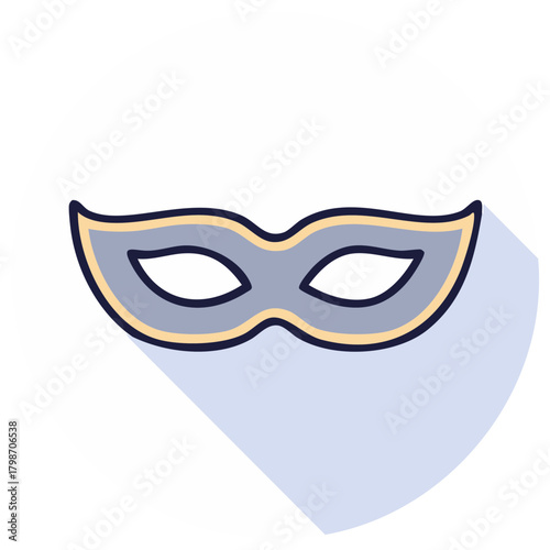 Masquerade Mask Icon with Subtle Shadow Effect
