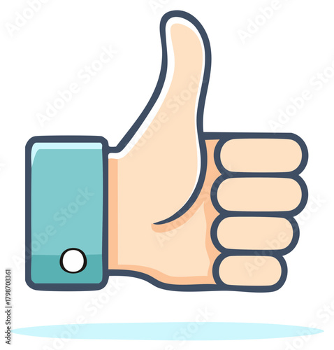 Cartoon hand giving a thumbs up approval sign positive affirmation gesture