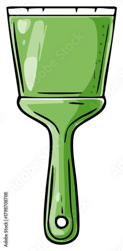 Green Painting Tool with Black Outline for Home Improvement Projects and Artistic Endeavors