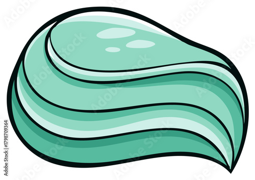 Stylized Green Paste or Cream with Glossy Finish and Thick Outline