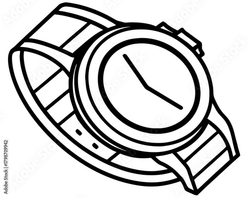 Wristwatch with a leather strap